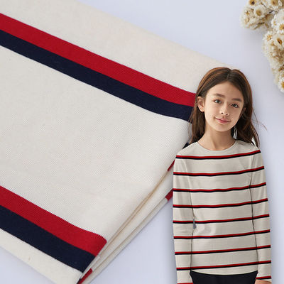 Un bon prix. Tissu tricoté à rayures doux et respirant pour le maillot de sport en ligne