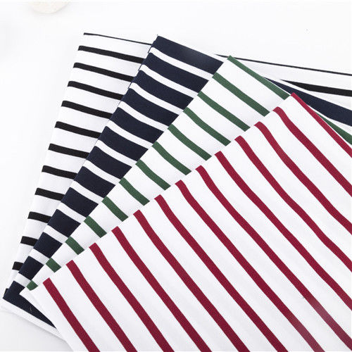 Le fil a teint le tissu simple de débardeur la rayure que faite sur commande de coton tricotent le matériel pour le T-shirt