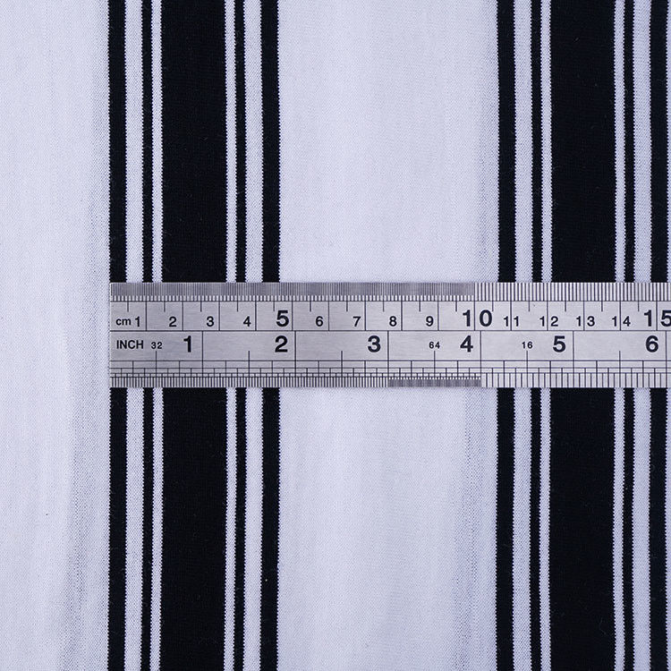 Tissu tricoté rayé à face unique en fils teints 32S 175cm pour vêtements de sport
