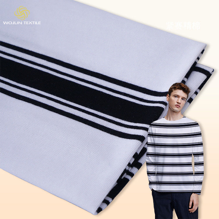 Tissu tricoté rayé à face unique en fils teints 32S 175cm pour vêtements de sport