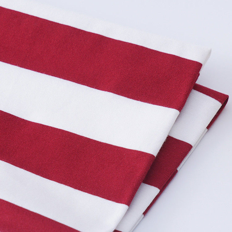 Rib Knit Fabric barré adapté aux besoins du client, humidité Wicking 170g a coloré le tissu de coton