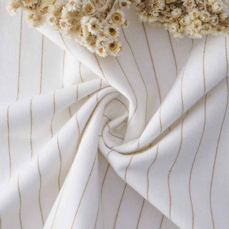 Fil d'or et d'argent Coton pur Tissu doux et rafraîchissant pour T-shirt