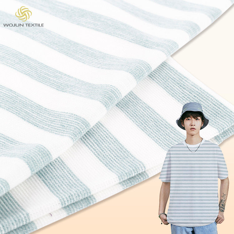 Matériau en coton rayé multicolore, résistant à l' air 160 gm T-shirt en coton