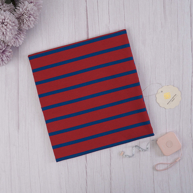 Tissu à rayures bleues et rouges en coton pur pour hoodie