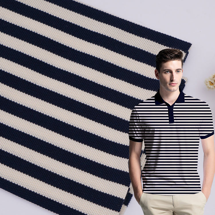Noirs et blancs simples barrés tricotent le tissu 210cm le fil qu'organique teint tricotent le matériel