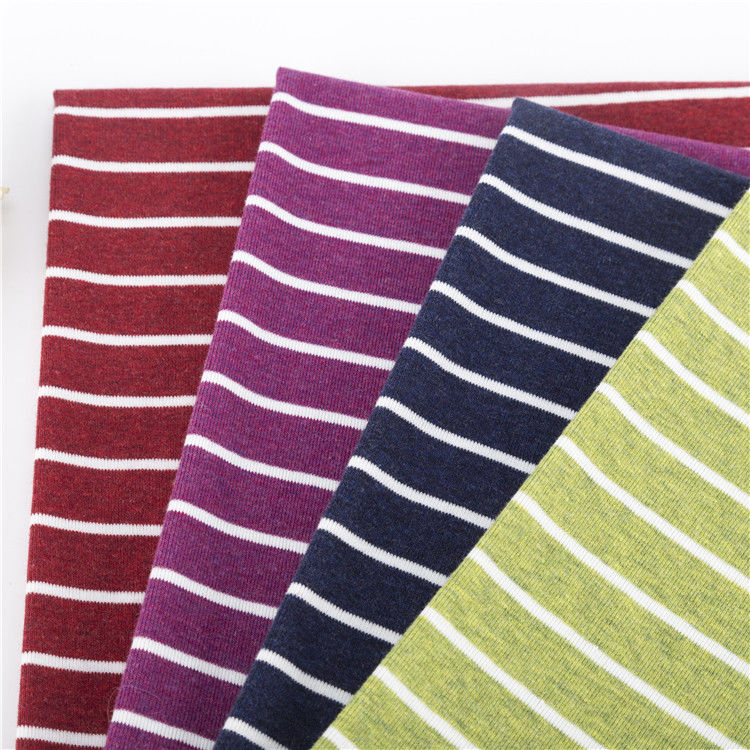 Fabrication en coton teint, tissus interlock couleur, étirement à nervures 1*1