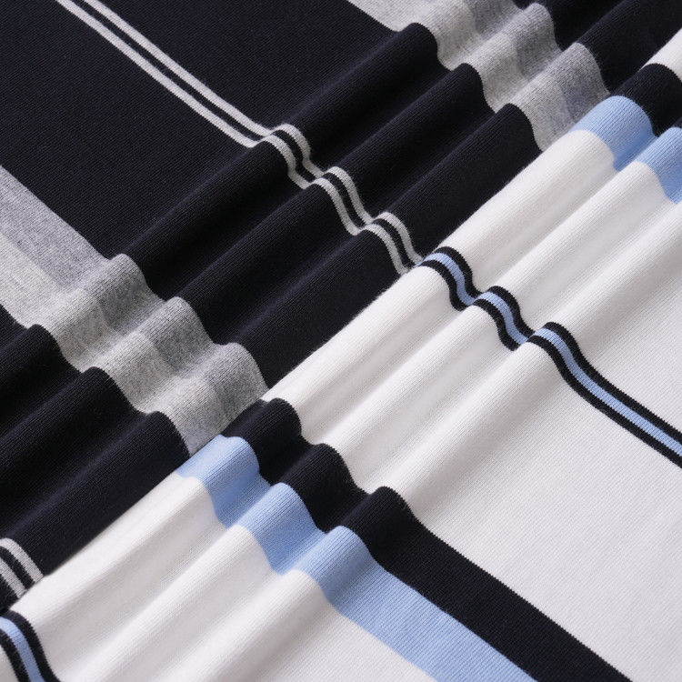 Confortable, respirant, bonne texture, texturé, tissus de coton à rayures pour T-shirt