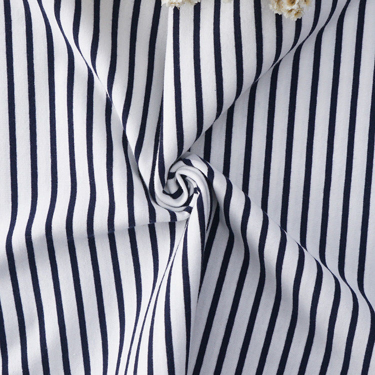 Tissu tricoté à rayures pur en coton absorbant la sueur pour T-shirt respirant et sain