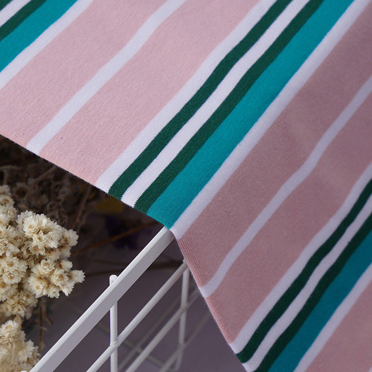 Absorbant l'humidité et respirant et Lycra Tissu en coton rayé pour T-shirt