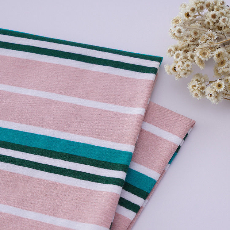 Absorbant l'humidité et respirant et Lycra Tissu en coton rayé pour T-shirt
