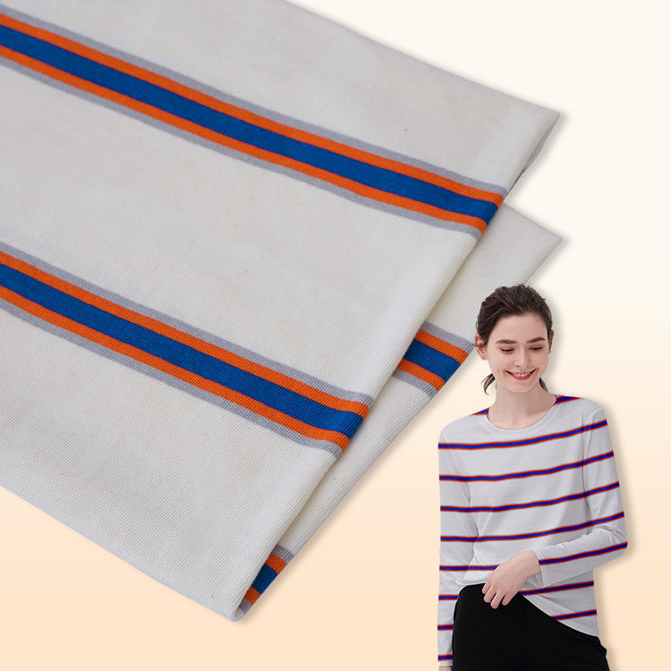 Absorbant l'humidité et respirant et Lycra Tissu en coton rayé pour T-shirt