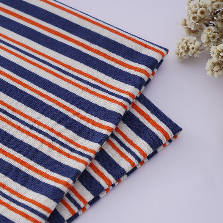 Prise en charge de la personnalisation et de l'application large 100% coton double fil Tissu en coton rayé pour T-shirt