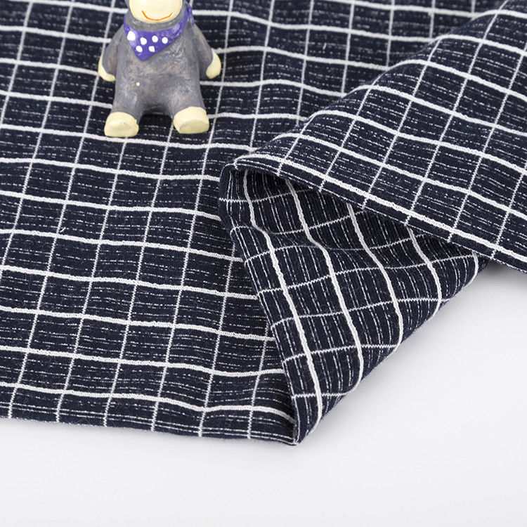 T-shirt en coton peigné Tissu tissé étroitement rafraîchissant Tissu en treillis à carreaux Pour polo