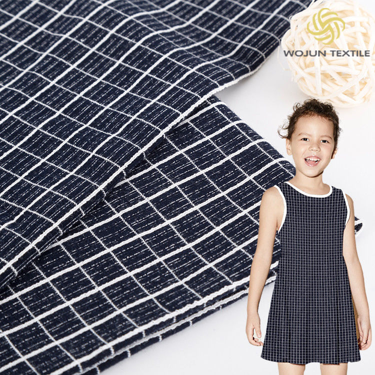T-shirt en coton peigné Tissu tissé étroitement rafraîchissant Tissu en treillis à carreaux Pour polo