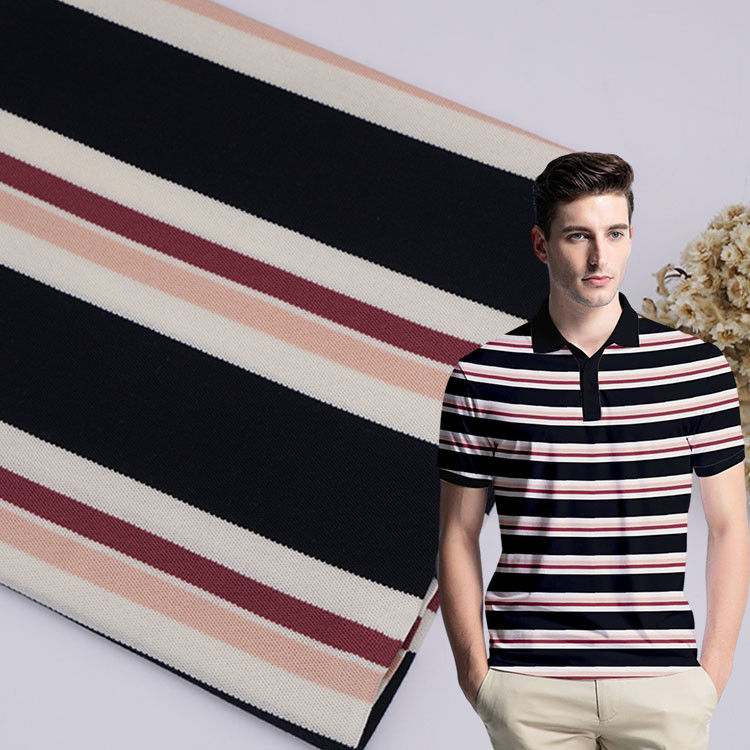 Santé et douceur Rigidité respirante rafraîchissante Lenjing Modal Matériau rayé Tissu Pour Polo Shirt