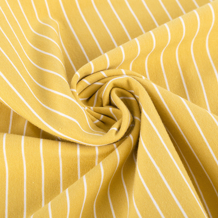 Moderne Confortable Tissu en coton rayé Jersey simple Pour T-Shirt