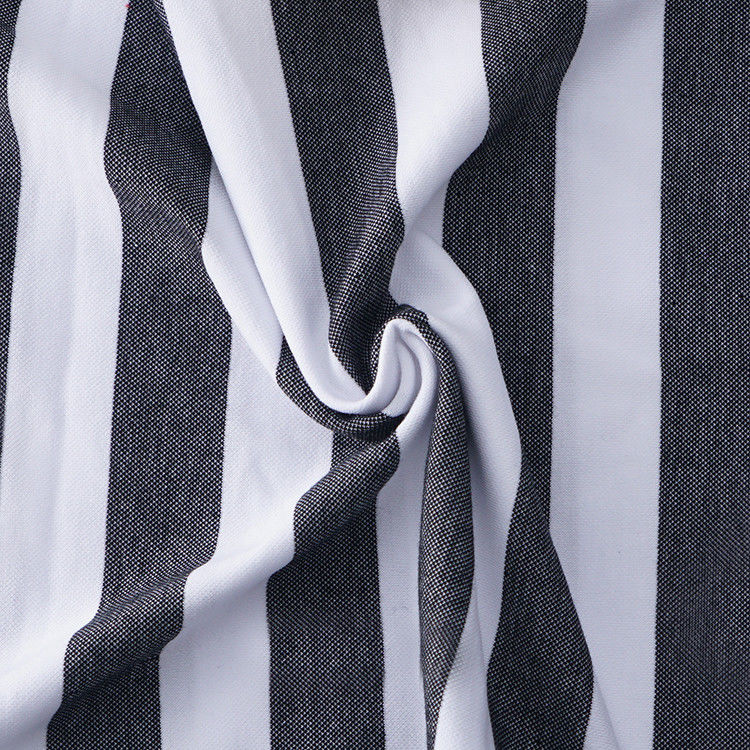 Tissu tricoté à rayures en coton confortable pour polo