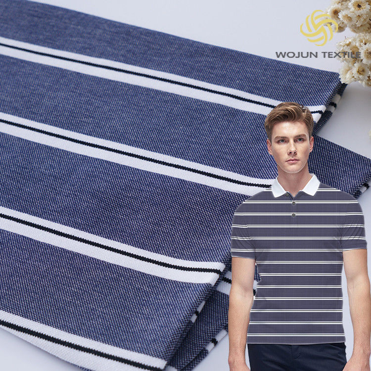 Sensation naturelle et bonne texture Tissu tricoté à rayures confortables pour polo