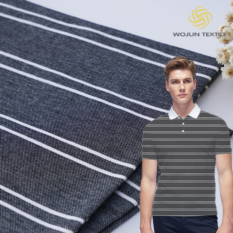 Prise en charge de la personnalisation et du tissu tricoté à rayures écologique et écologique pour polo