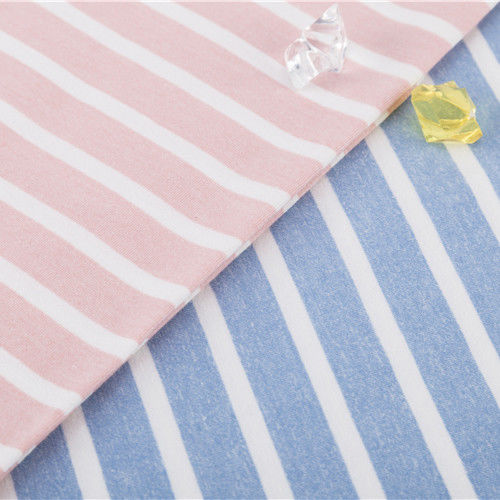 Textures claires et élégantes de haute qualité en coton à rayures pour t-shirt