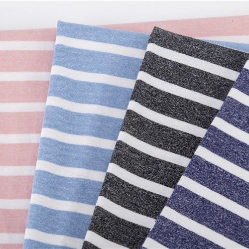 Textures claires et élégantes de haute qualité en coton à rayures pour t-shirt