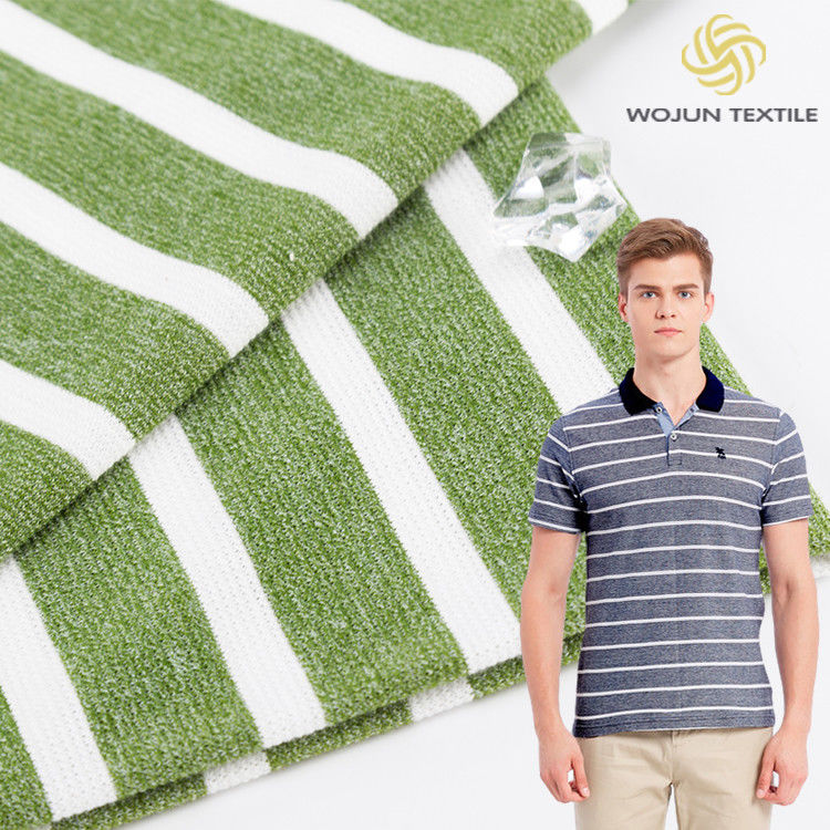 Tissu tricoté rayé respirant et confortable et de haute qualité pour polo