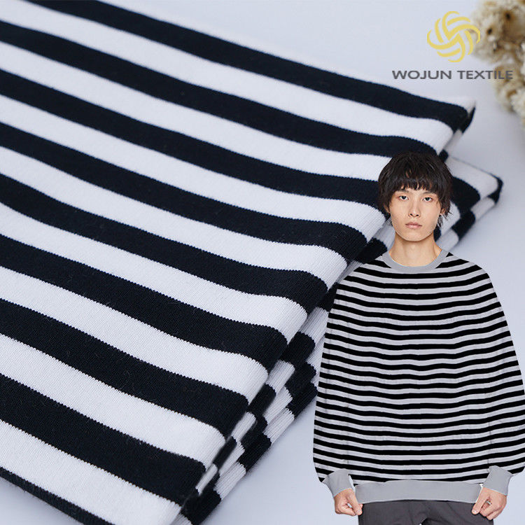 Durable et facile à entretenir pour le tissu de coton rayé respirant et élastique pour Hoddie