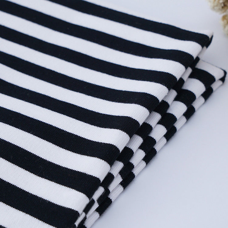 Durable et facile à entretenir pour le tissu de coton rayé respirant et élastique pour Hoddie