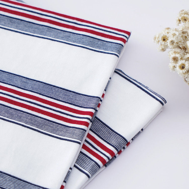 Tissu de bonne qualité, respirant et pur, en coton, propre à la peau, en coton rayé pour T-shirt