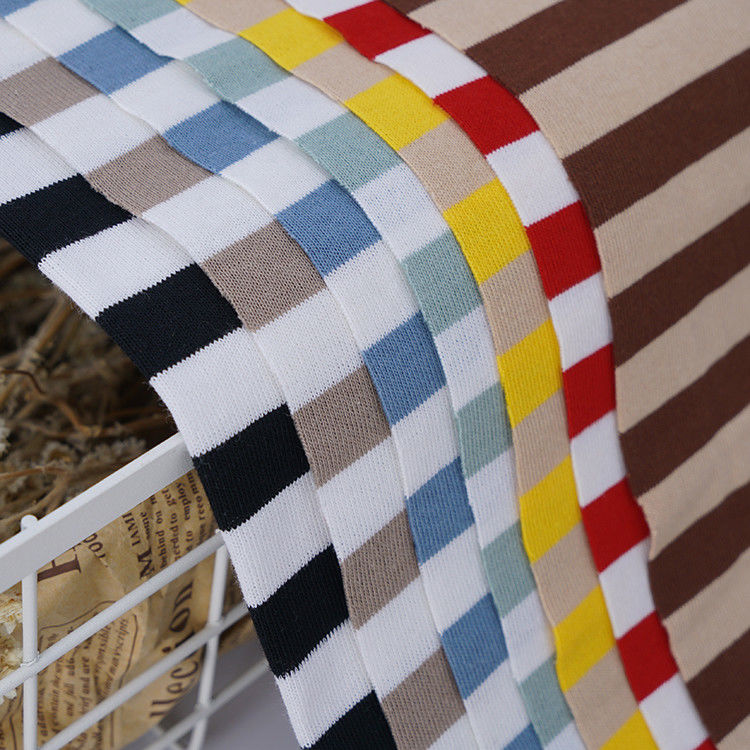 Tissu à rayures de coton pur pour T-shirt, respirant, absorbant l'humidité et à la mode
