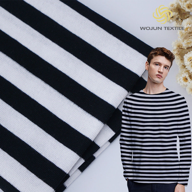 Tissu à rayures de coton pur pour T-shirt, respirant, absorbant l'humidité et à la mode