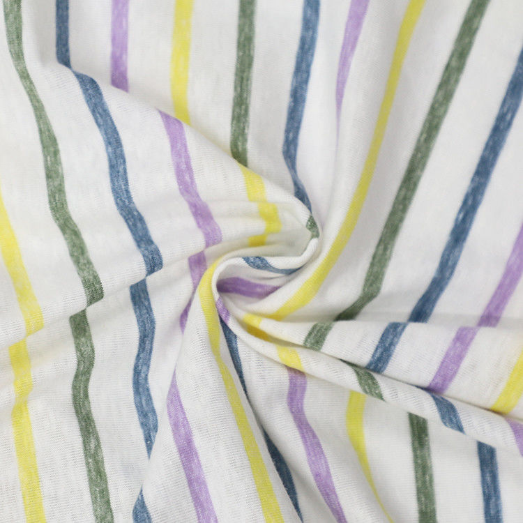 Tissu à rayures de coton pur pour T-shirt