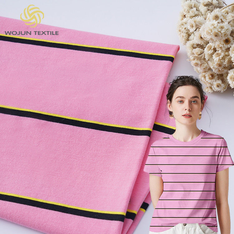 Tissu en coton rayé doux et élégant, écologique et de haute qualité pour T-shirt