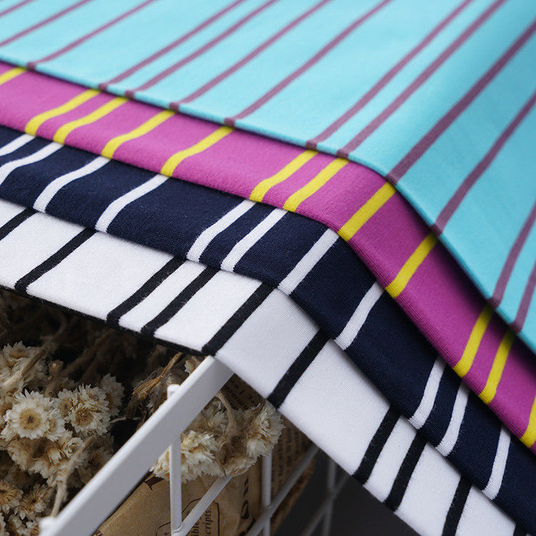 Tissu de coton à rayures de haute qualité pour T-shirt
