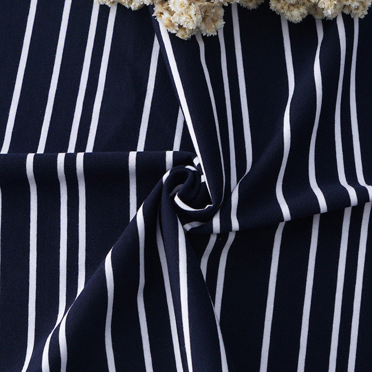 Tissu de coton à rayures de haute qualité pour T-shirt