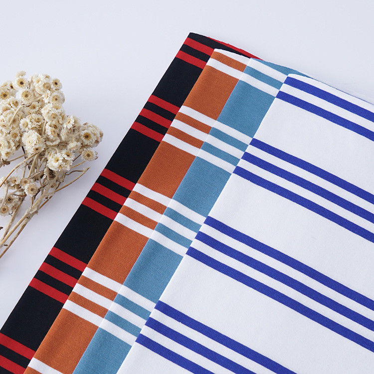 Tissu tricoté rayé sain pour T-shirt