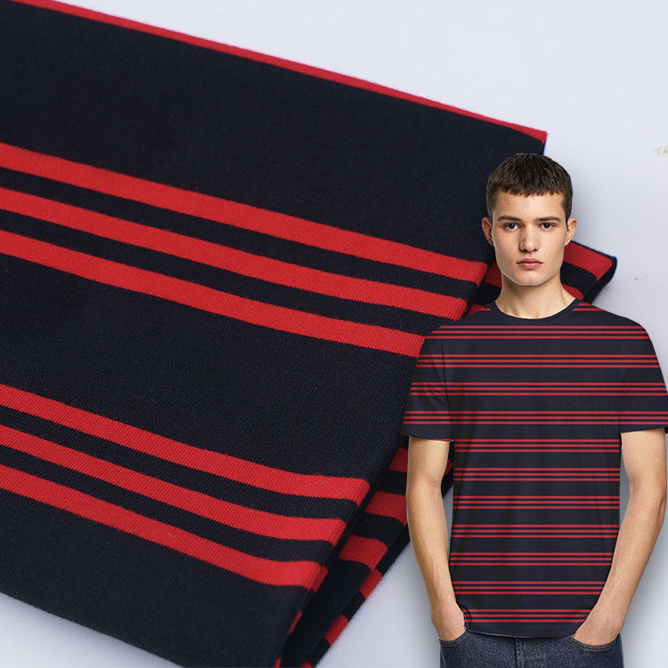 Tissu tricoté rayé sain pour T-shirt