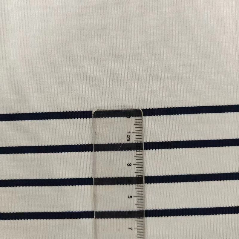 Confortable et de bonne qualité et propre à la peau, facile à entretenir Tissu tricoté rayé pour T-shirt