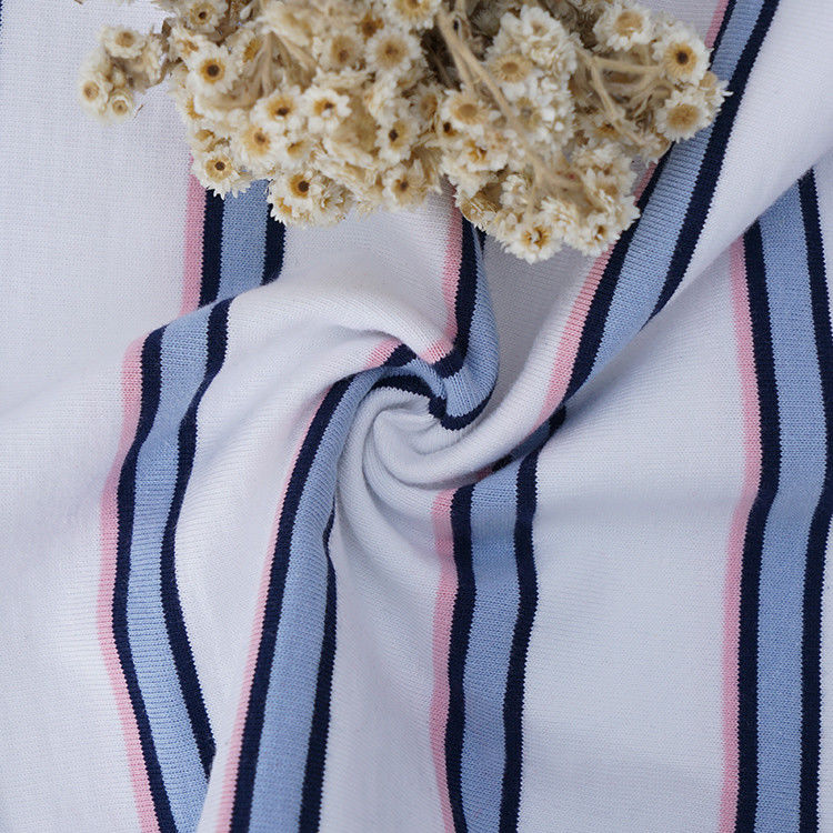 Tissu de coton à rayures doux et durable simple et de bonne qualité pour T-shirt