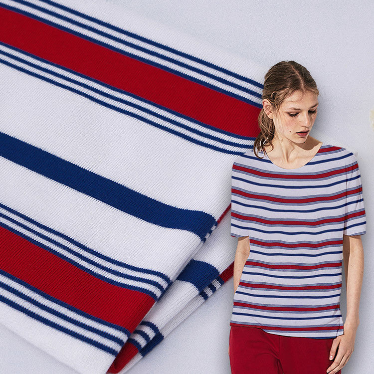 Stylé et élégant, près de la peau, tissus de coton rayé respirant pour T-shirt