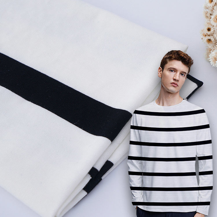 Tissu tricoté à rayures doux et durable, confortable et adapté à la peau