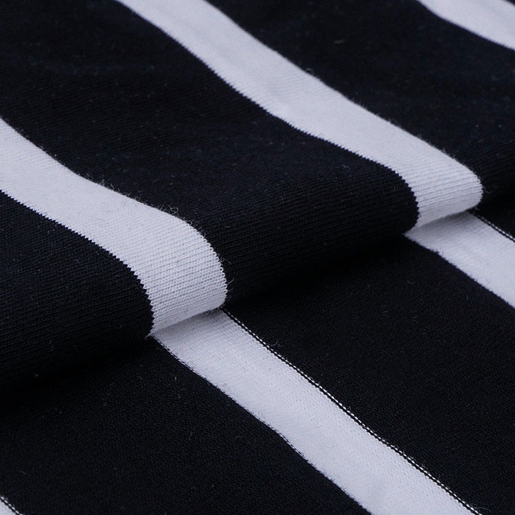 Coton peigné et respirant, facile à entretenir, tissu à rayures pour vêtements à manches longues