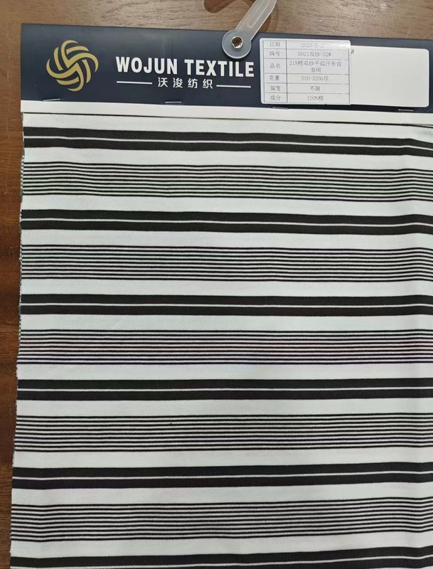 Tissu à rayures en coton pour T-shirt de haute qualité et écologique