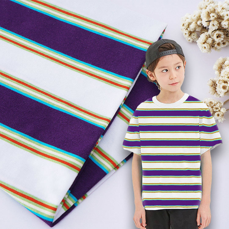 Tissu de coton rayé sain et résistant pour le t-shirt