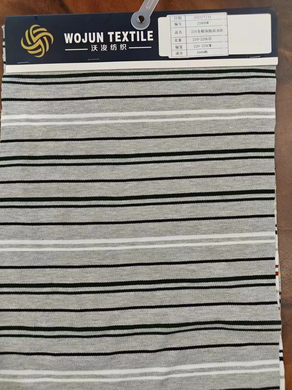 Tissu tricoté à rayures pour chemise polo
