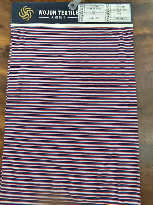 Tissu tricoté à rayures pour T-shirt