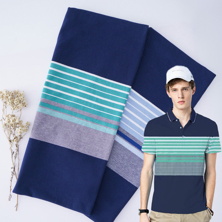 21S Santé et sécurité respirante et tissu tricoté à rayures uniques pour polo