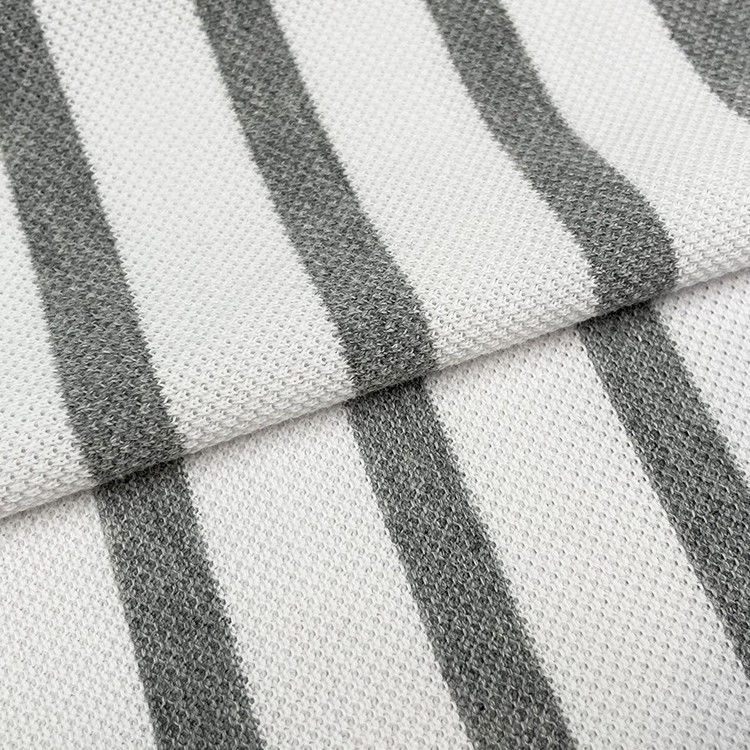 Tissu de coton rayé doux et respirant pour T-shirt avec fibre élastique pour un ajustement parfait