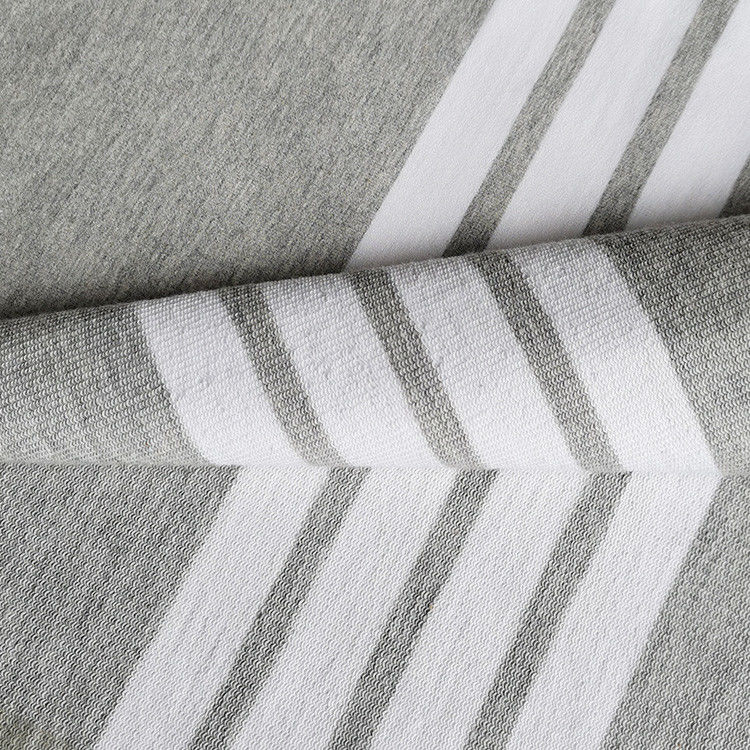 Tissu en coton rayé sain et durable pour T-shirt en fibres élastiques