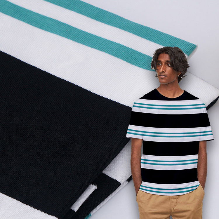 Tissu tricoté à rayures confortable et souple pour le T-shirt